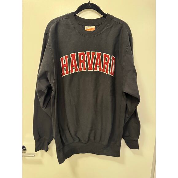 MV Sport Tops - MV Sport Pro-Weave Sweatshirt Unisex Small Black Fleece Lined Harvard University